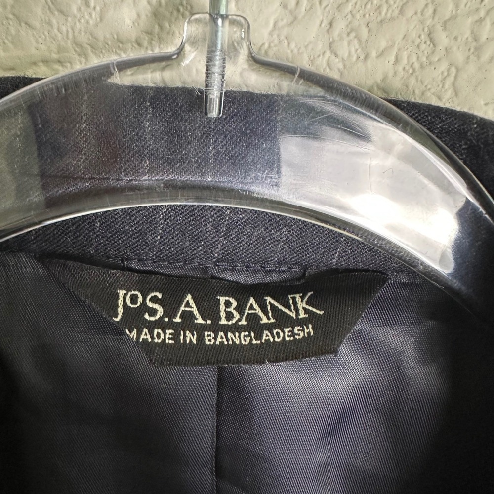 Jos A Bank Executive Collection Navy Pinstripe Wool Cashmere Blazer Jacket 42S - Picture 7 of 10